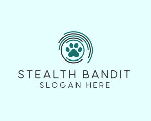 Pet Paw Green Circles logo design