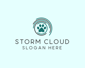 Pet Paw Green Circles logo design