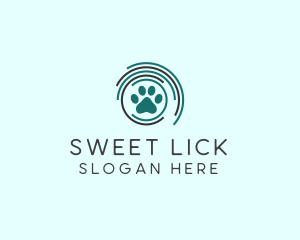 Pet Paw Green Circles logo design