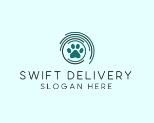 Pet Paw Green Circles logo design