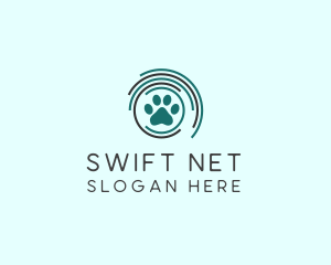 Pet Paw Green Circles logo design