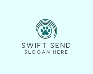 Pet Paw Green Circles logo design