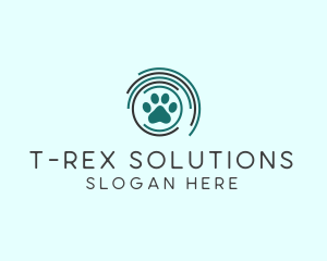 Pet Paw Green Circles logo design