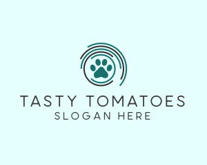 Pet Paw Green Circles logo design