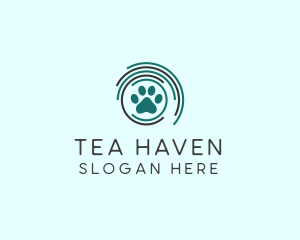 Pet Paw Green Circles logo design