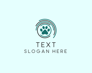 Pet Paw Green Circles logo design