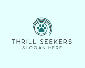 Pet Paw Green Circles logo design