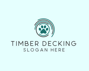 Pet Paw Green Circles logo design