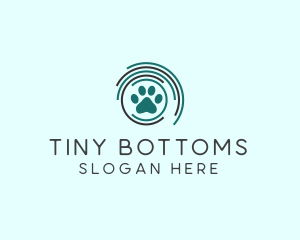 Pet Paw Green Circles logo design