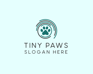 Pet Paw Green Circles logo design