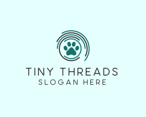 Pet Paw Green Circles logo design