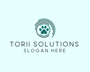 Pet Paw Green Circles logo design