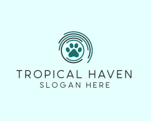 Pet Paw Green Circles logo design