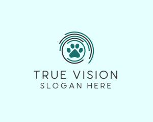 Pet Paw Green Circles logo design