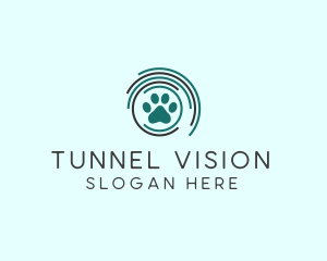 Pet Paw Green Circles logo design