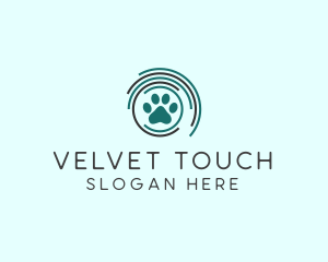 Pet Paw Green Circles logo design