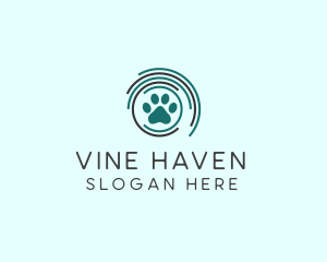 Pet Paw Green Circles logo design