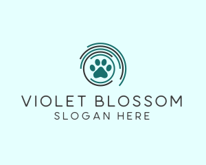 Pet Paw Green Circles logo design