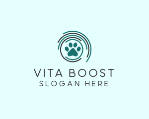 Pet Paw Green Circles logo design