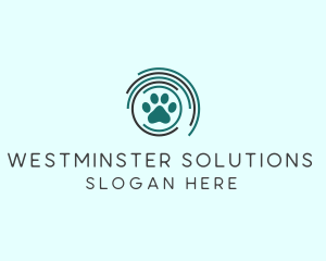 Pet Paw Green Circles logo design