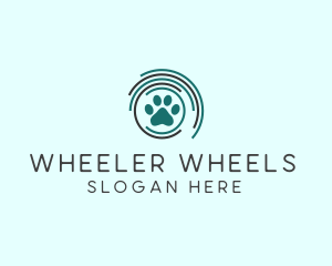 Pet Paw Green Circles logo design