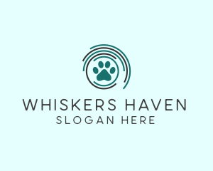 Pet Paw Green Circles logo design