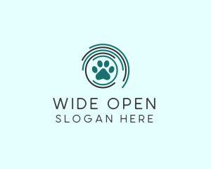 Pet Paw Green Circles logo design