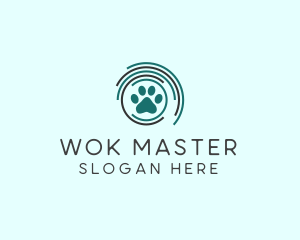 Pet Paw Green Circles logo design