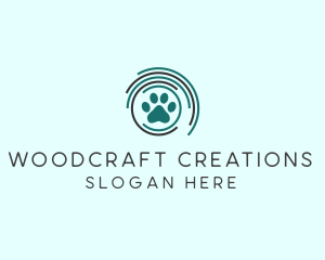 Pet Paw Green Circles logo design