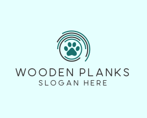 Pet Paw Green Circles logo design