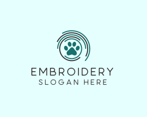 Pet Paw Green Circles logo design