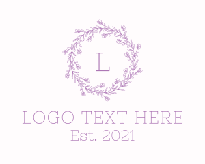 Flower Shop - Lavender Flower Decoration logo design