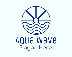Ocean Wave Sun logo design
