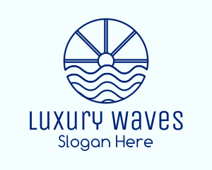 Ocean Wave Sun logo design