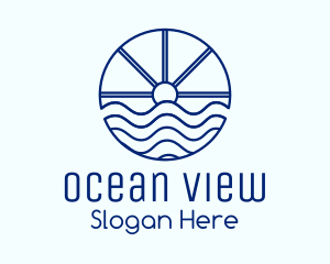 Ocean Wave Sun logo design