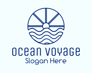 Ocean Wave Sun logo design