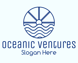 Ocean Wave Sun logo design