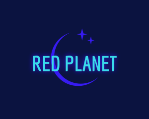 Neon Moon Star Wordmark logo design