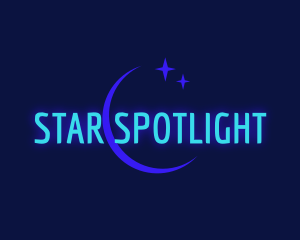 Neon Moon Star Wordmark logo design