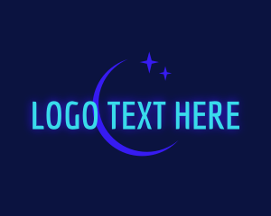 Neon Moon Star Wordmark Logo