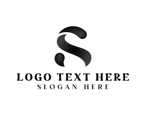 Black And White - Gradient Liquid Letter S logo design