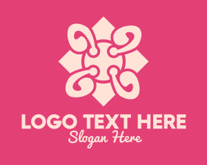 Hobby - Pink Flower Button logo design