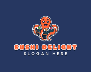 Octopus Sushi Cuisine logo design