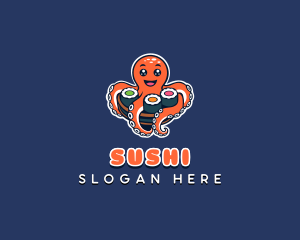 Octopus Sushi Cuisine logo design