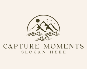 Destination - Mountain River Exploration logo design