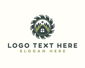 Lumber - House Construction Sawmill logo design