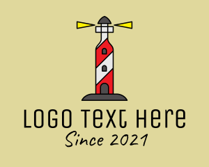 Coastal - Wine Bottle Lighthouse logo design