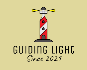 Wine Bottle Lighthouse logo design