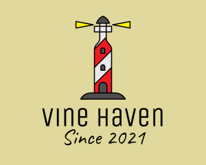 Wine Bottle Lighthouse logo design