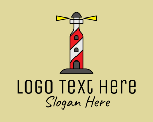 Wine Bottle Lighthouse Logo